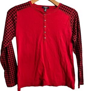 Chaps Red Holiday Top